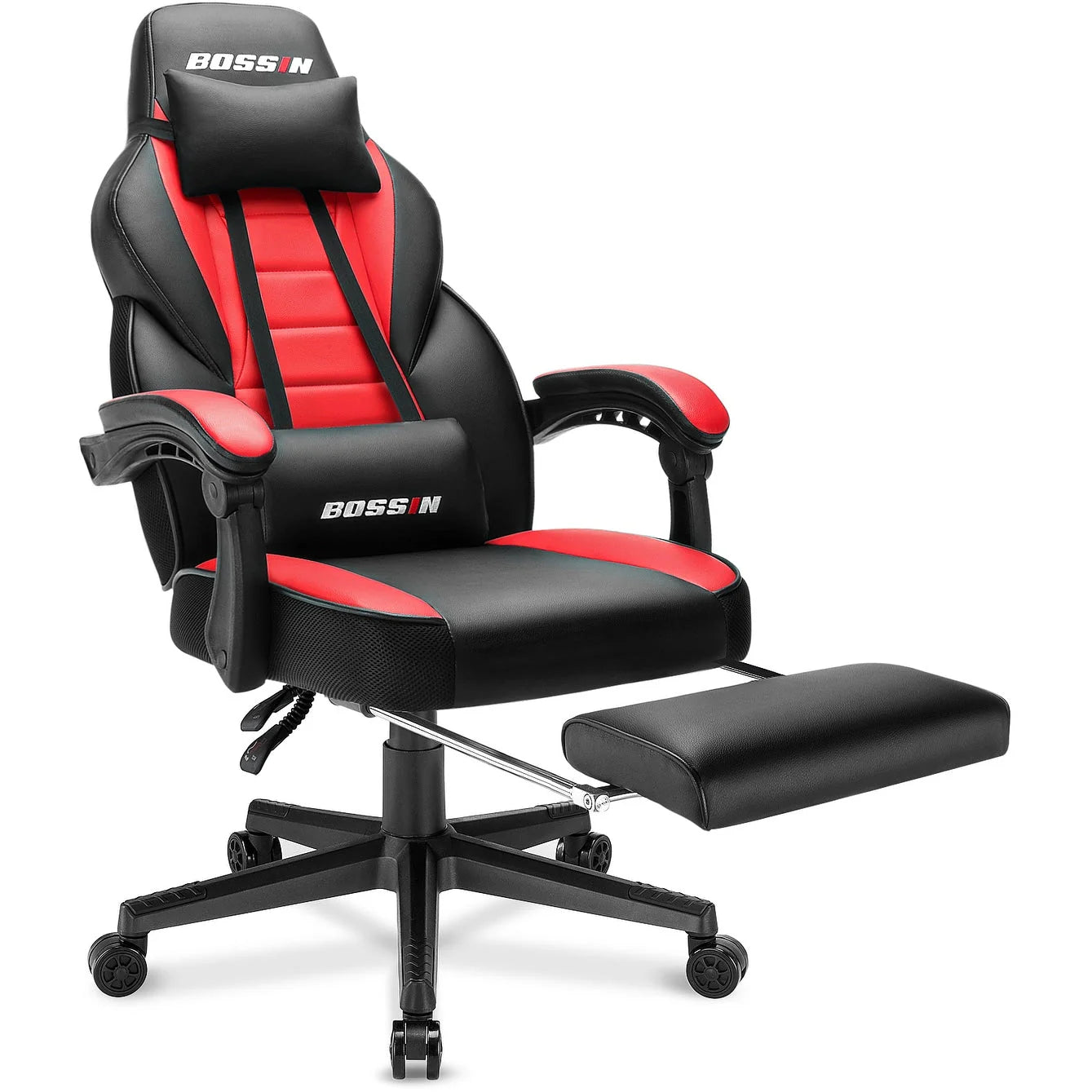Chaise de jeu BOSSIN style racing, chaise de jeu grande taille supportant jusqu'à 136 kg (300 lbs), dossier haut, chaise d'ordinateur