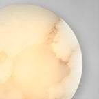 Applique murale ronde contemporaine à LED beige effet pierre
