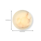 Applique murale ronde contemporaine à LED beige effet pierre