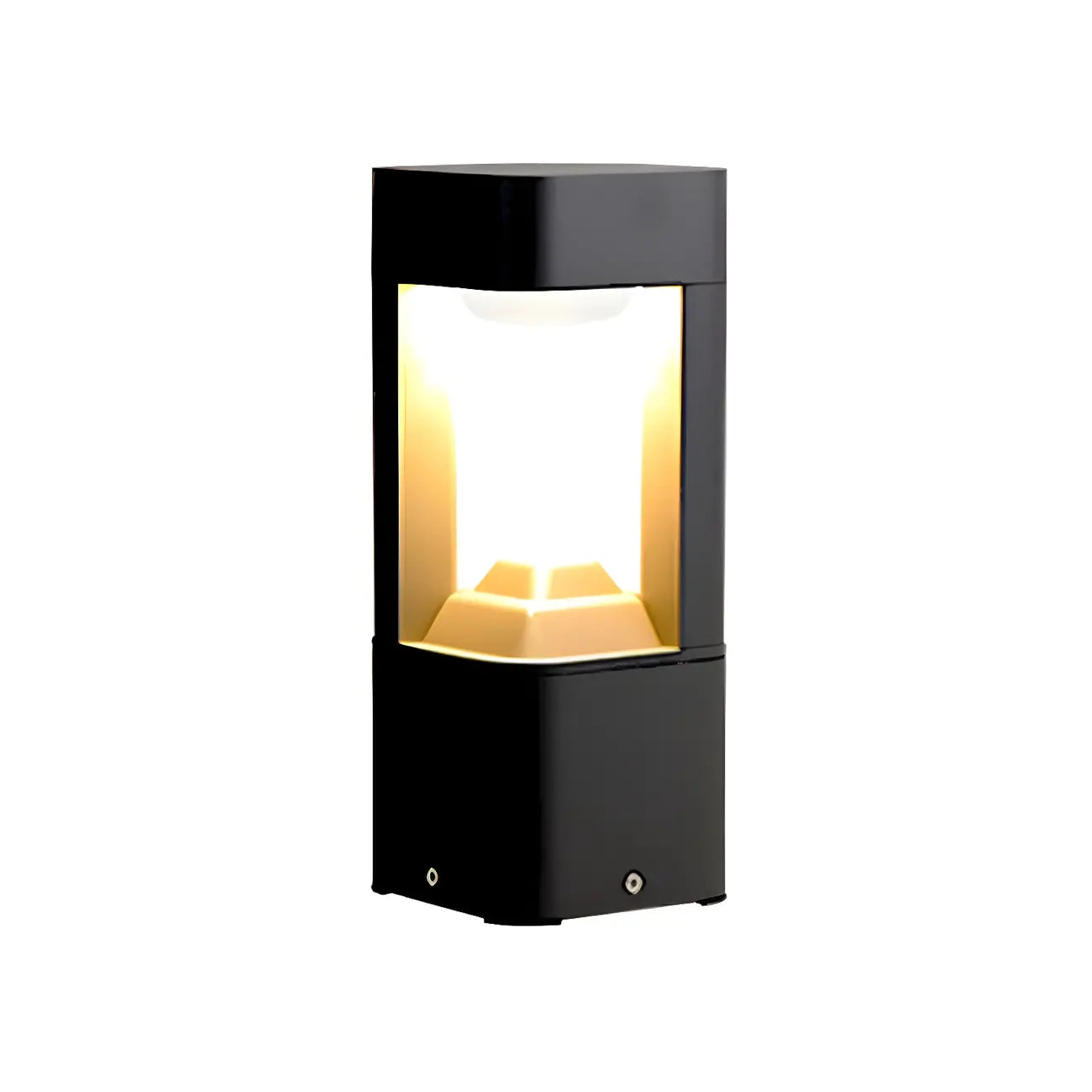 Lampe de poteau de jardin en métal noir à lumière chaude