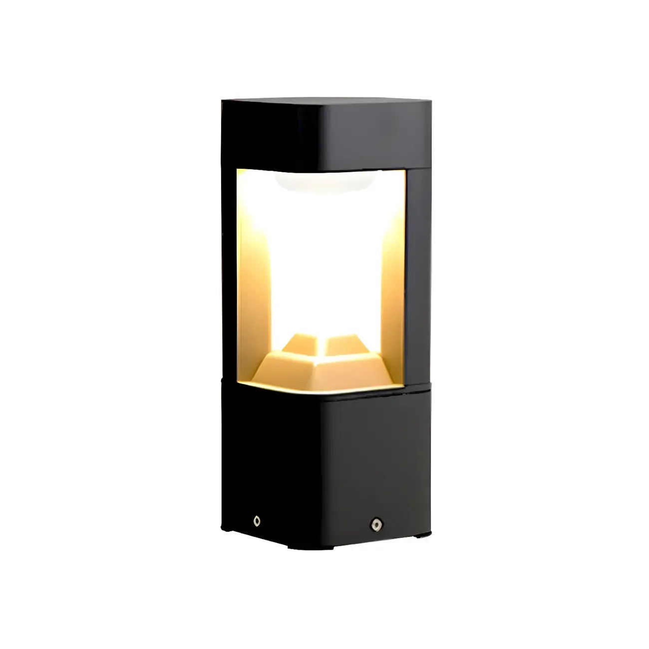 Lampe de poteau de jardin en métal noir à lumière chaude