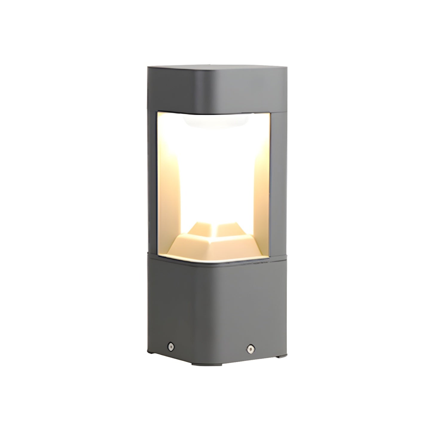 Lampe de poteau de jardin en métal noir à lumière chaude
