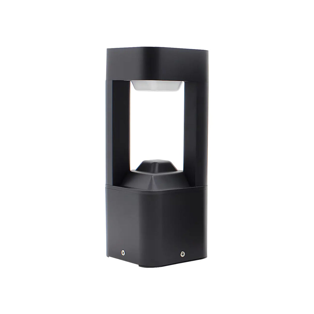 Lampe de poteau de jardin en métal noir à lumière chaude