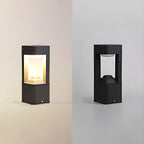 Lampe de poteau de jardin en métal noir à lumière chaude