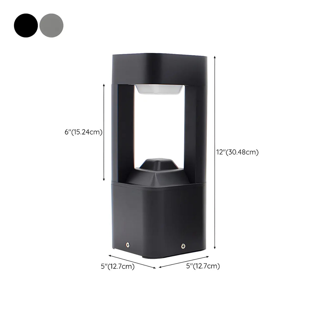 Lampe de poteau de jardin en métal noir à lumière chaude