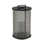 Lampes solaires cylindriques en métal noir pour poteaux extérieurs