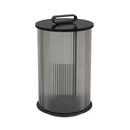 Lampes solaires cylindriques en métal noir pour poteaux extérieurs