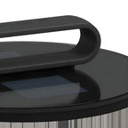 Lampes solaires cylindriques en métal noir pour poteaux extérieurs