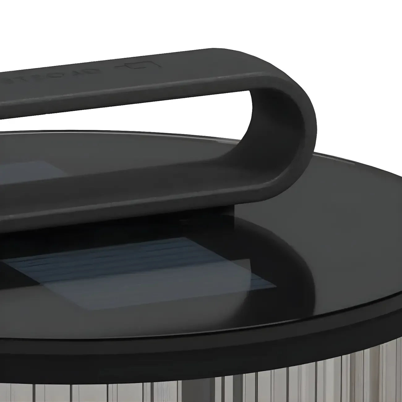 Lampes solaires cylindriques en métal noir pour poteaux extérieurs