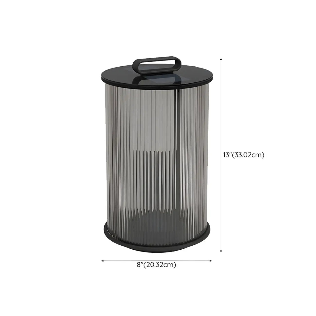 Lampes solaires cylindriques en métal noir pour poteaux extérieurs