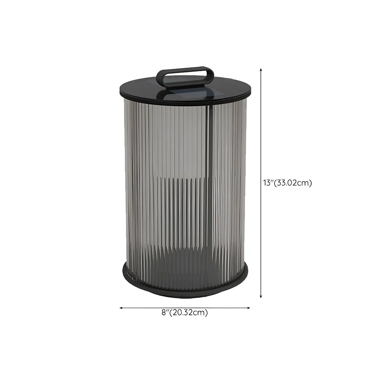 Lampes solaires cylindriques en métal noir pour poteaux extérieurs