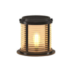 Lampe de poteau cylindrique en verre à rayures horizontales et verticales