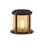 Lampe de poteau cylindrique en verre à rayures horizontales et verticales
