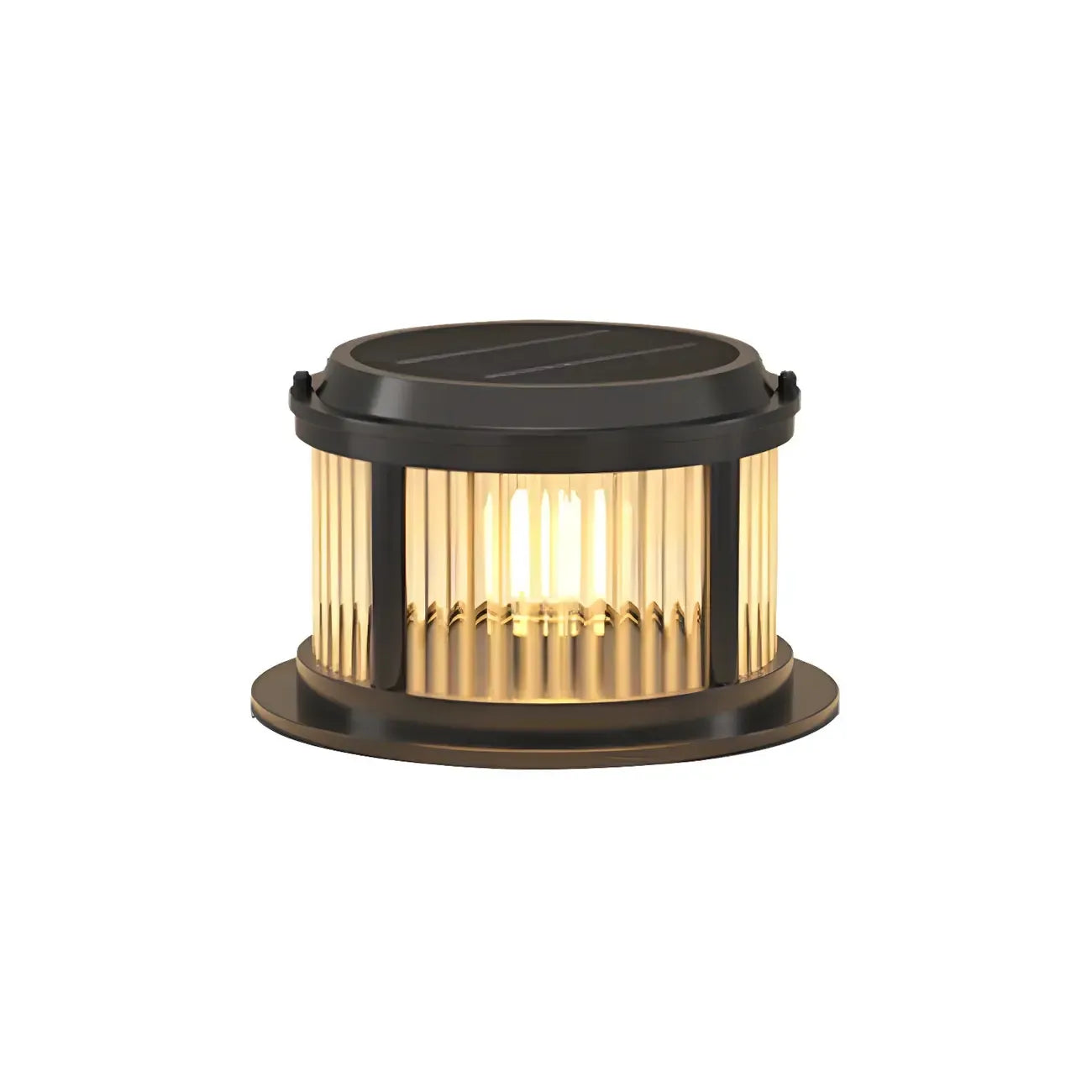 Lampe de poteau cylindrique en verre à rayures horizontales et verticales