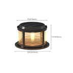 Lampe de poteau cylindrique en verre à rayures horizontales et verticales