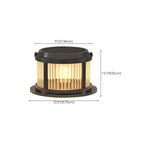 Lampe de poteau cylindrique en verre à rayures horizontales et verticales