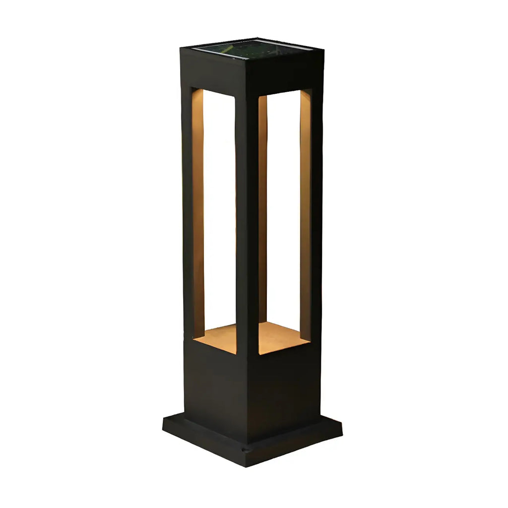 Lampes solaires LED à support en métal noir pour poteaux extérieurs
