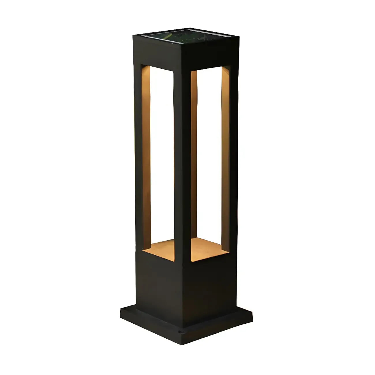 Lampes solaires LED à support en métal noir pour poteaux extérieurs