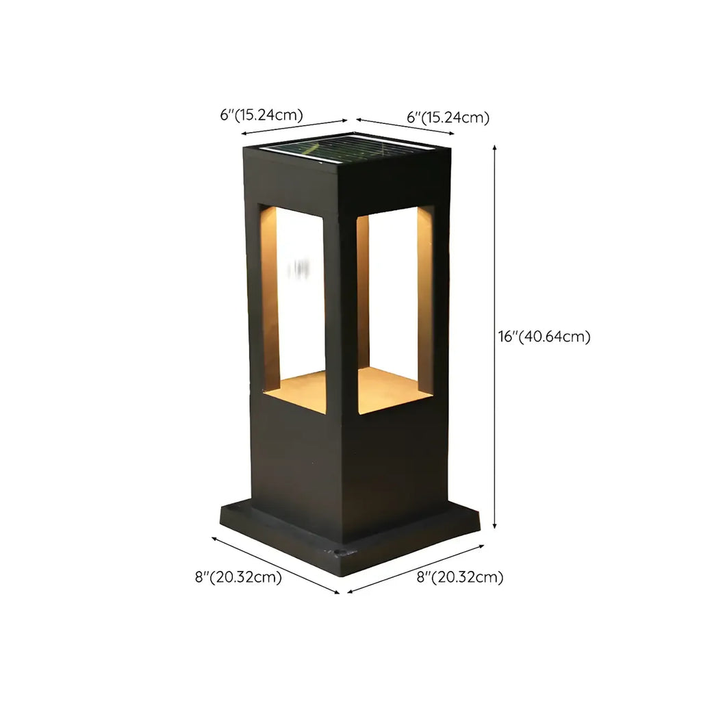 Lampes solaires LED à support en métal noir pour poteaux extérieurs
