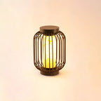 Lampes solaires d'extérieur à cage métallique noire