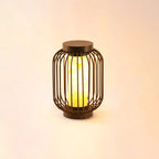 Lampes solaires d'extérieur à cage métallique noire