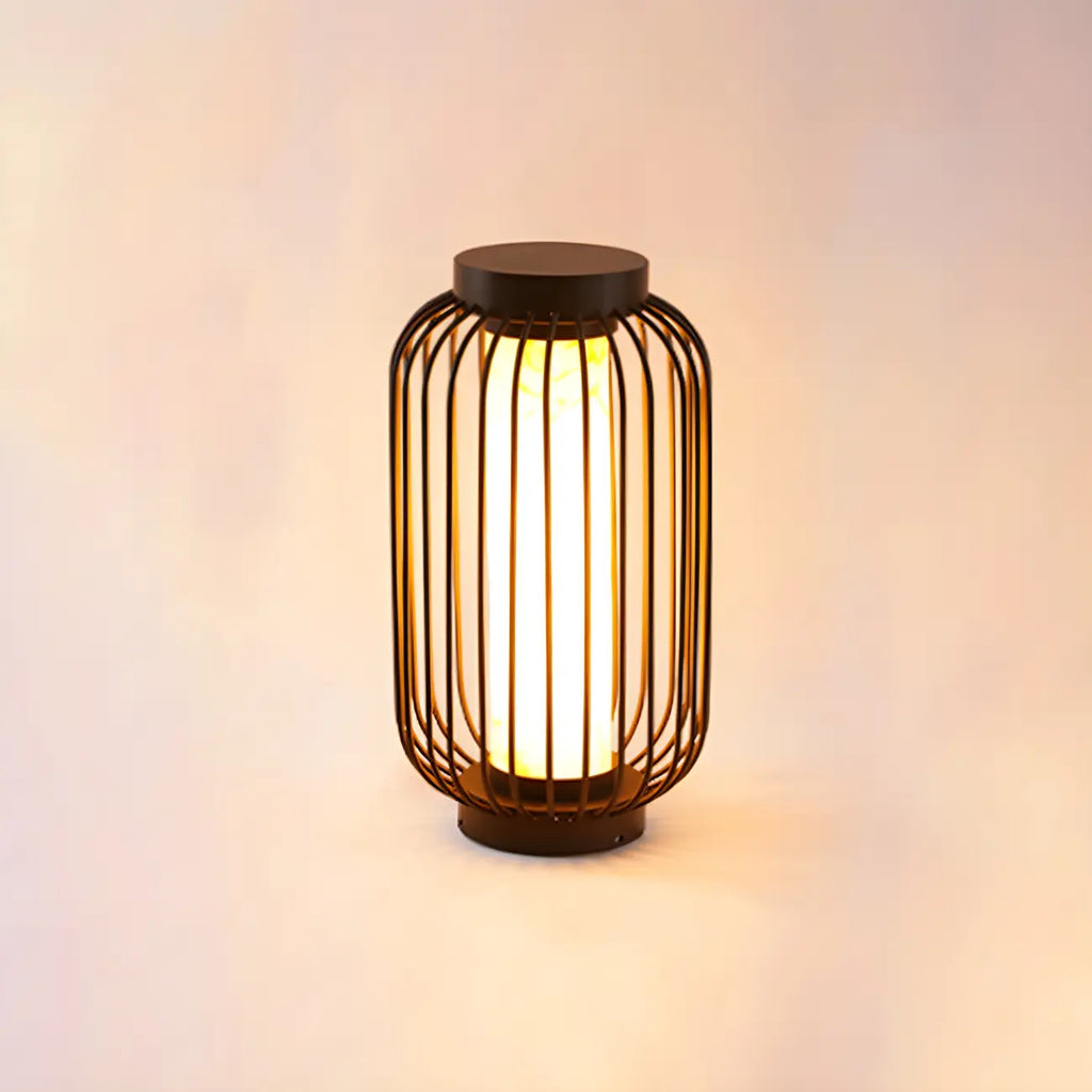 Lampes solaires d'extérieur à cage métallique noire