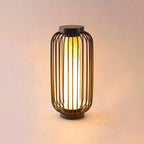 Lampes solaires d'extérieur à cage métallique noire