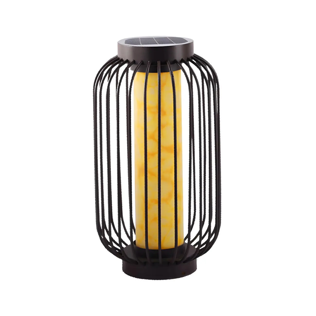 Lampes solaires d'extérieur à cage métallique noire