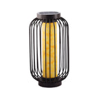 Lampes solaires d'extérieur à cage métallique noire