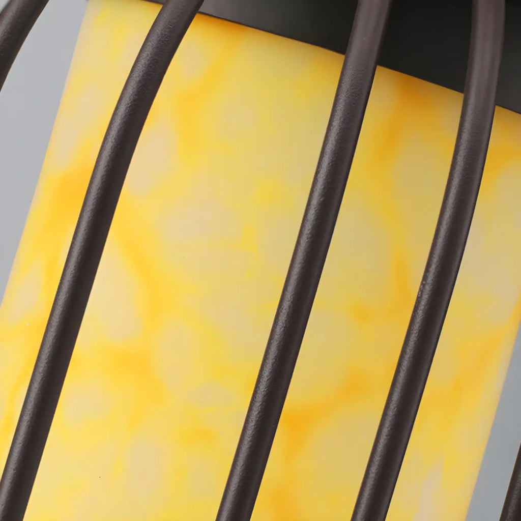 Lampes solaires d'extérieur à cage métallique noire
