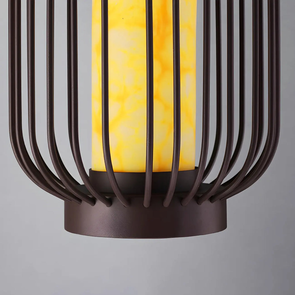 Lampes solaires d'extérieur à cage métallique noire