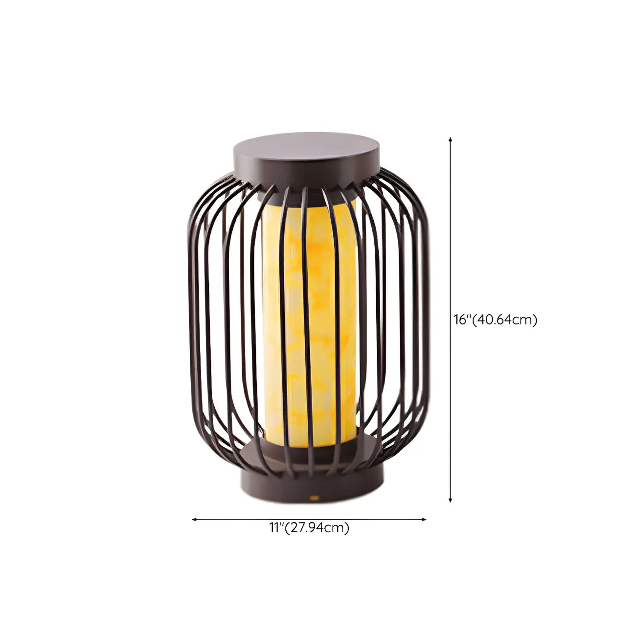 Lampes solaires d'extérieur à cage métallique noire