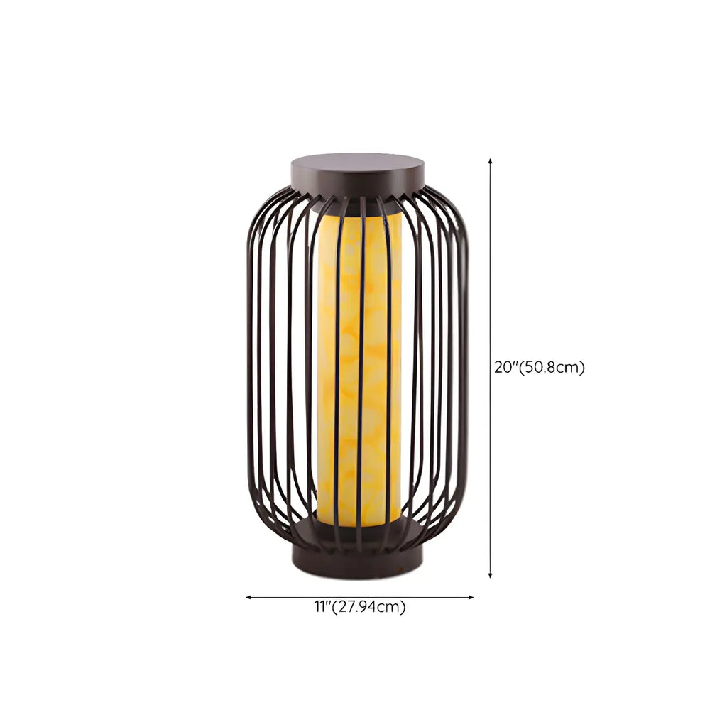 Lampes solaires d'extérieur à cage métallique noire