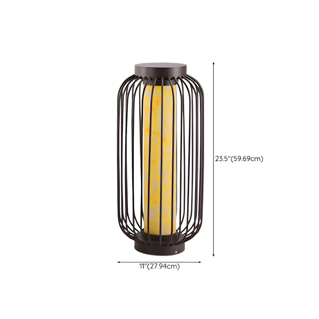 Lampes solaires d'extérieur à cage métallique noire