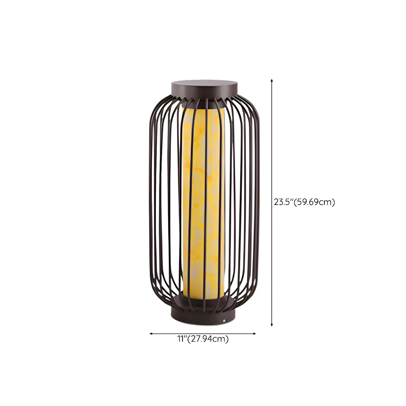 Lampes solaires d'extérieur à cage métallique noire