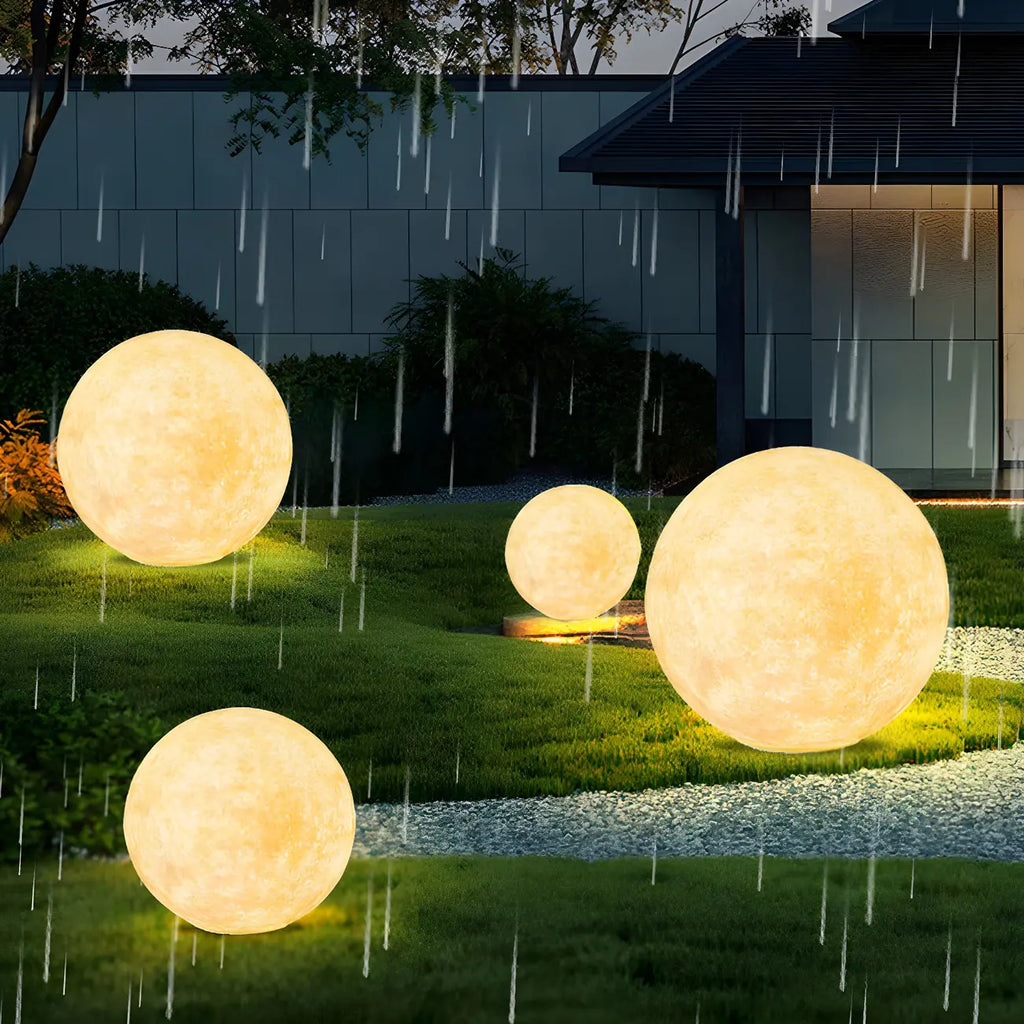 Lampes solaires de jardin en résine en forme de boule pour poteaux extérieurs