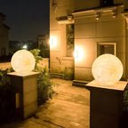Lampes solaires de jardin en résine en forme de boule pour poteaux extérieurs