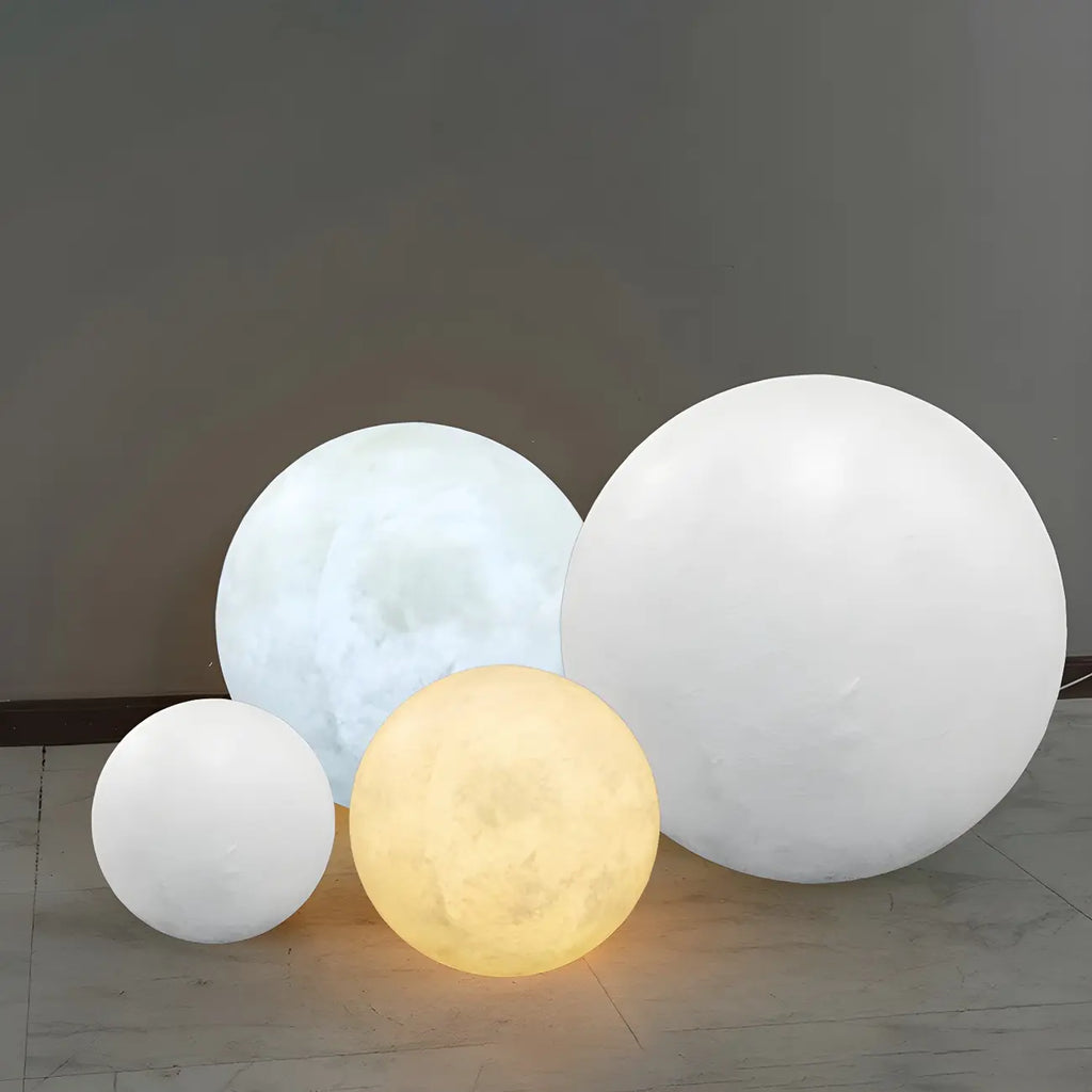 Lampes solaires de jardin en résine en forme de boule pour poteaux extérieurs