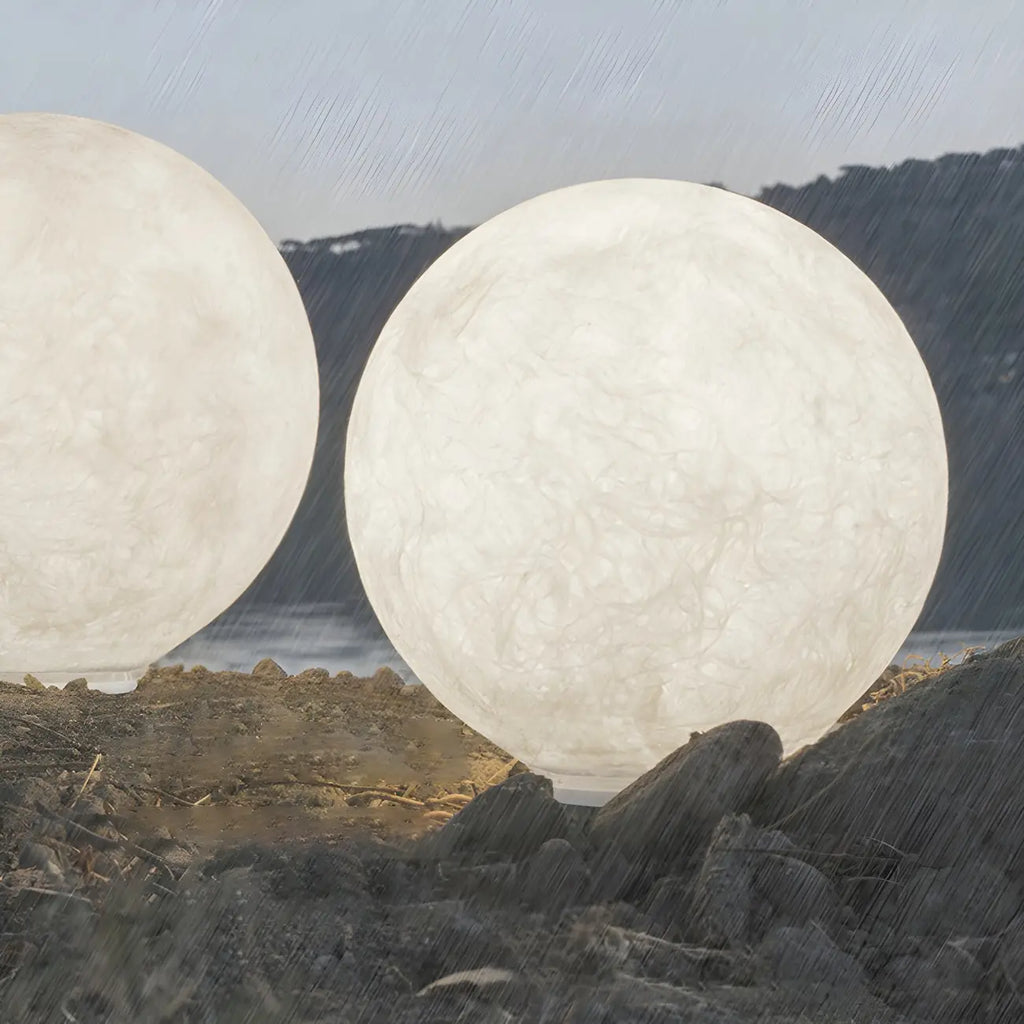 Lampes solaires de jardin en résine en forme de boule pour poteaux extérieurs