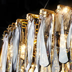 Suspension linéaire élégante en cristal gris pour îlot de lumière