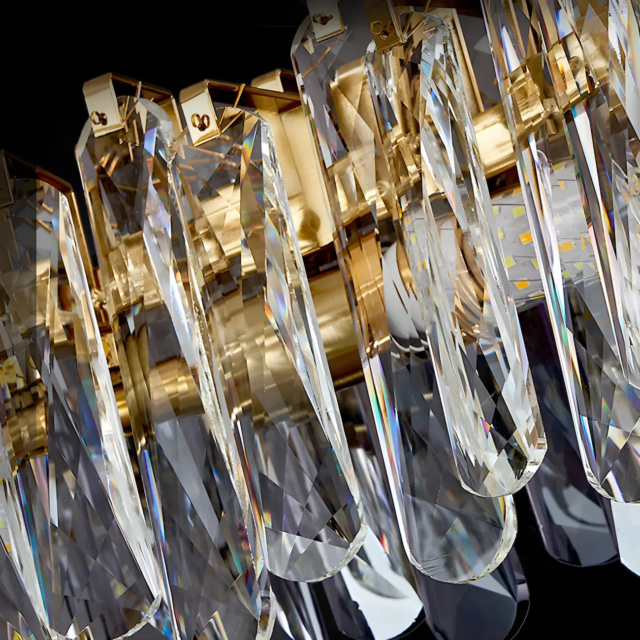 Suspension linéaire élégante en cristal gris pour îlot de lumière