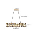 Suspension linéaire élégante en cristal gris pour îlot de lumière