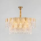 Suspension îlot de luxe en métal doré avec accents de verre