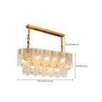 Suspension îlot de luxe en métal doré avec accents de verre