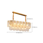 Suspension îlot de luxe en métal doré avec accents de verre
