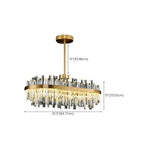 Suspension LED ovale moderne en cristal doré pour îlot de cuisine