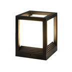 Lampe LED moderne en métal noir pour poteau de clôture extérieure