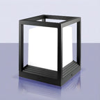 Lampe LED moderne en métal noir pour poteau de clôture extérieure