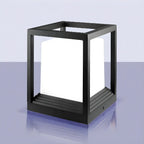 Lampe LED moderne en métal noir pour poteau de clôture extérieure