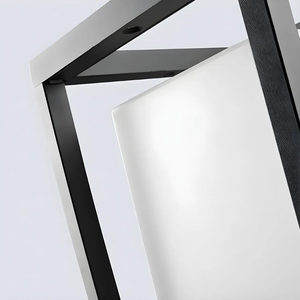 Lampe LED moderne en métal noir pour poteau de clôture extérieure